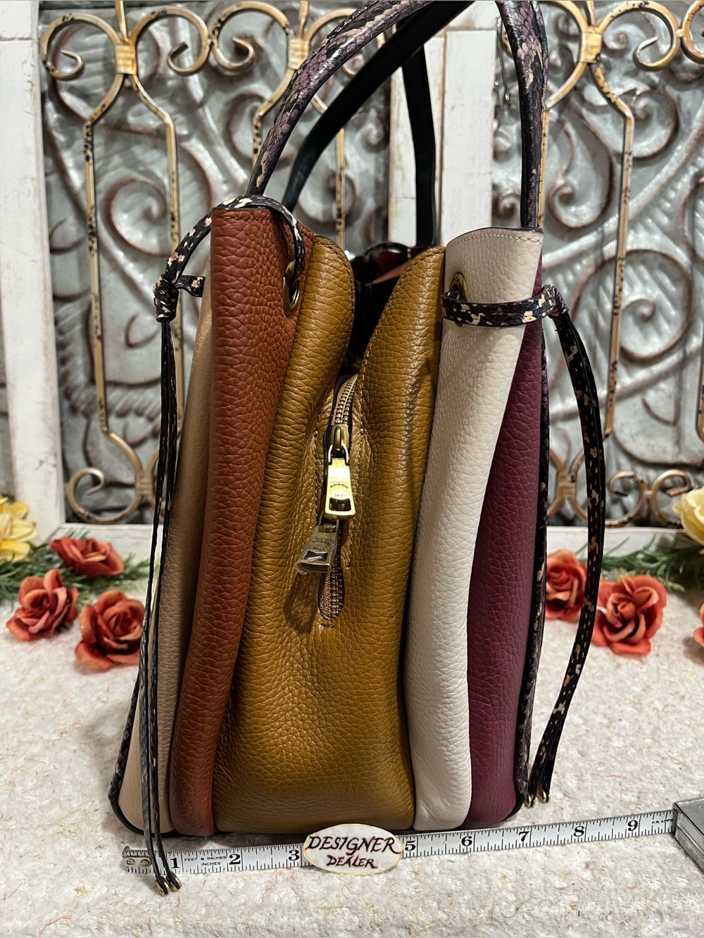 COACH Harmony Snakeskin Colorblock Hobo Shoulder bag 76418 VGC! - Picture 9 of 15